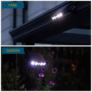 Applique murale solaire à LED étanche IP65 pour l'extérieur avec détecteur de mouvement ABS Body Garden Landscape Path Lighting - Product Image 5