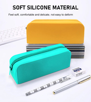 Trousse d'école boîte à crayons pour enfants étui grande capacité sac en Silicone Silicone souple personnalisé bleu pochette à crayons sac à stylo