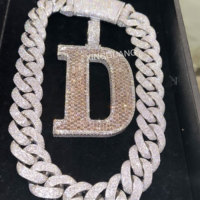 Chaîne cubaine plaquée or XG 100% testée au diamant, en argent lourd, avec moissanite VVS, style Iced Out, pour la vie de rappeur hip-hop