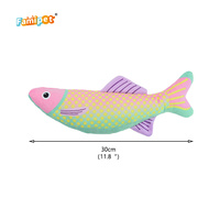 Jouet en peluche pour chaton Famipet, nouveau design coloré thème estival, poisson, doux, en tissu froissé, avec herbe à chat