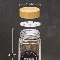 Bocaux à épices carrés en plastique de 120 ml de qualité alimentaire, salières à poivre en bambou au design moderne pour la vente en gros, le stockage et les fêtes