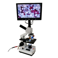 Mikroskop Biologi Komponen Laboratorium dengan Layar LCD 7 inci, Termostat, dan Penerangan LED, Grosir OEM