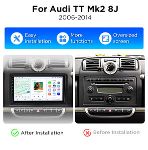 วิทยุติดรถยนต์ Junsun ขนาด 9 นิ้ว รองรับ Carplay และ Android สำหรับรถยนต์ Smart Fortwo ปี 2005-2010 เครื่องเล่น DVD ในรถยนต์ ระบบนำทาง GPS ความเร็ว 2.7GHz รองรับ 5G/4G LTE - Product Image 2