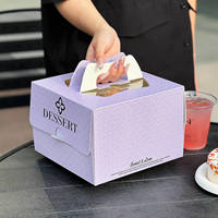 Boîtes à gâteaux biodégradables et recyclables de qualité alimentaire avec poignée, personnalisables avec logo, vente en gros pour fabricants, tailles 4/6/8/10 pouces