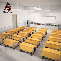 Bureaux d'école en bois avec banc, ensemble double bureau et chaises pour étudiants, type Asie-Afrique, plateau en MDF pour mobilier de classe CE