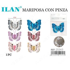 Fermaglio per Capelli a Farfalla Ilan 8cm Colori Assortiti - Product Image 1