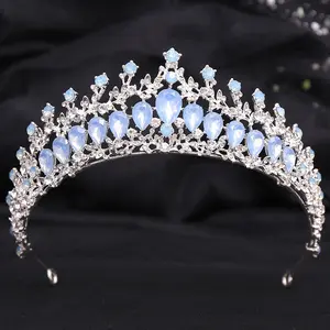 Bán Buôn Vàng Trang Trí Kim Loại Vẻ Đẹp Tóc Pageant Vương Miện Kim Cương Công Chúa Cô Gái Sinh Nhật Đám Cưới Mũ sắt Cô Dâu Vương Miện Nữ Hoàng