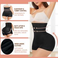 Culotte gainante taille haute en polyamide et élasthanne, respirante, à maintien ferme, rembourrée, écologique, pour femme, rehausseur de hanches