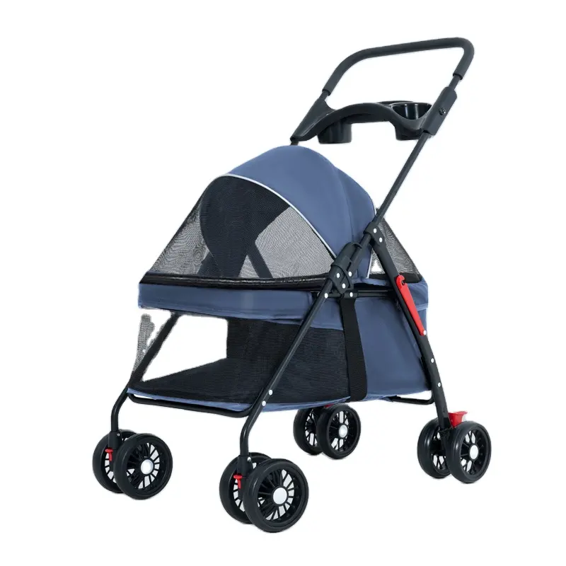 Aluminum Pet Stroller Car Seat Folding Dog Stroller Pet Folding Stroller Removable Travel Carrier for Small/Medium Pet,