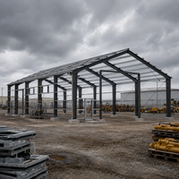Bâtiment industriel, atelier, entrepôt, usine, structure en acier préfabriquée, bâtiment métallique