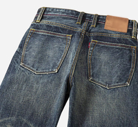 Pantalon en denim brut selvedge personnalisé pour homme, style streetwear vintage, délavé, coupe classique ample, jean droit décontracté pour homme