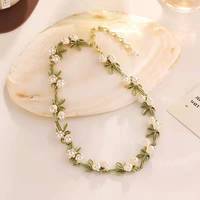 Ensemble de bijoux 3 pièces Boho Vintage Enchanted Forest Boucles d'oreilles en plaqué or avec perles simulées Collier Bracelet Cadeau d'anniversaire pour