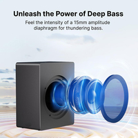 Système de barre de son 4.1 canaux avec subwoofer sans fil Bluetooth, puissance de pointe de 280 W, audio home cinéma