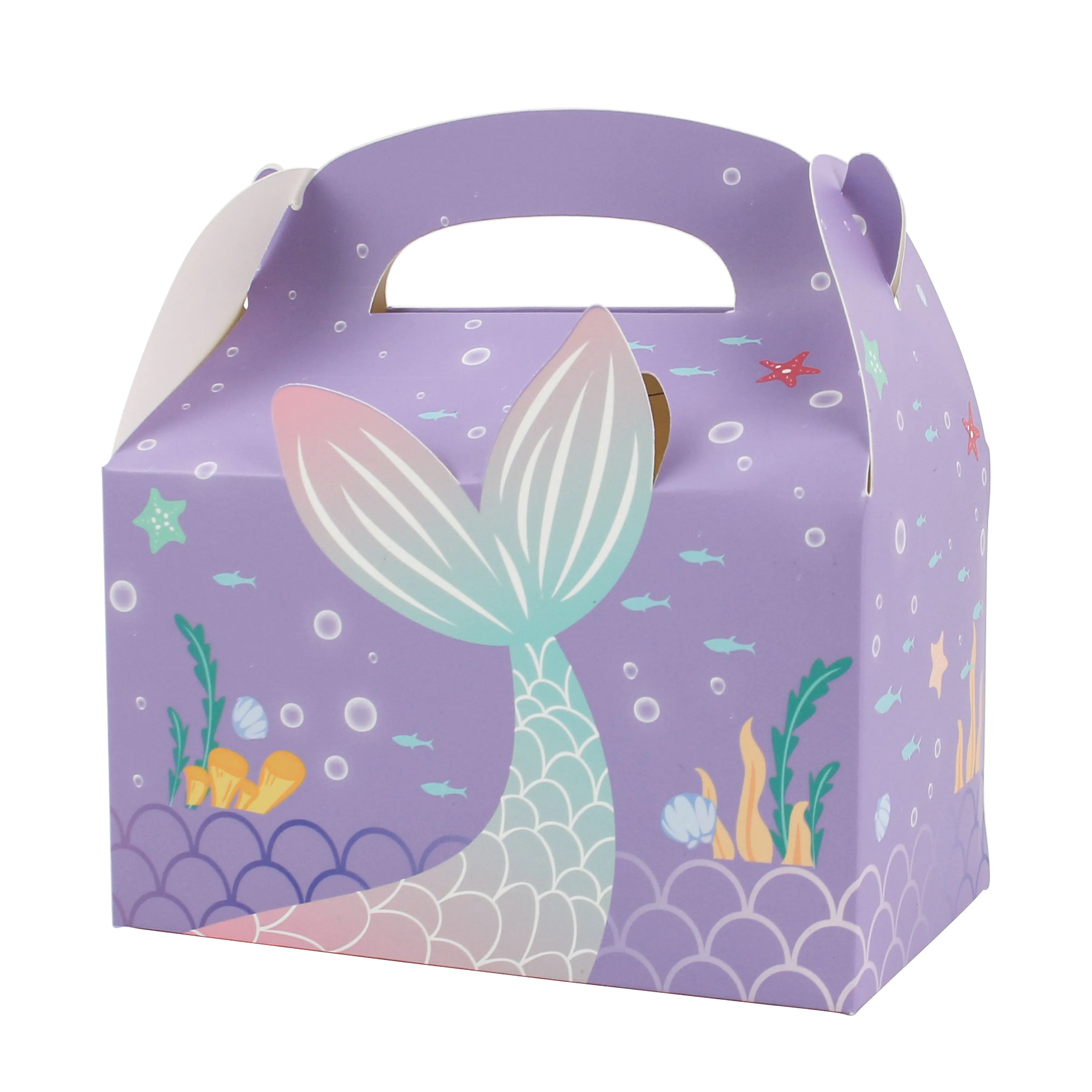 Newly Design mermaid Theme Custom Make Paper Bag Paper Food treatie cupcake gift Bag for Party Supplies