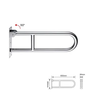 Heavy Duty SUS304 Stainless Steel Washroom Folding Grab <strong>Bar</strong> for Handicapped Elderly Toilet Armrest Grab Rail <strong>Shower</strong> Handle <strong>Bars</strong> - Product Image 1