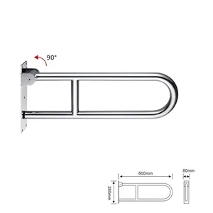 Hochleistungs-Waschraum-Klapp-Haltegriff SUS304 aus Edelstahl für behinderte ältere Menschen