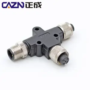 M12 T conector bolt 2 3 4 5 6 8 pin for automation and sensor from Chinese manufacturer m12 5pin nmea 2000 t-splitter parafuso t