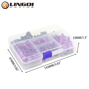 LINGQI RACING Kit de boulons de <span class=keywords><strong>carrosserie</strong></span> de carénage de moto Kit de fixation de vis de pare-brise <span class=keywords><strong>pour</strong></span> motos universelles - Product Image 1