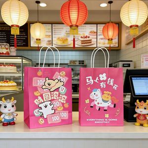 Printing Takeaway Shopping <b>Paper</b> <b>Packaging</b> Bag for Foods <b>Paper</b> Bag Handles with Your Own Logo - Product Image 1