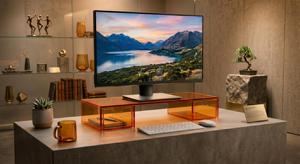 Custom Multi-Color Acrylic Desk Organizer Monitor Stand Drawer Storage <strong>Keyboard</strong> Holder Translucent Clear Computer <strong>Riser</strong> - Product Image 5