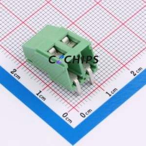 DB129R-5.08-2P-GN-S Screw Terminal Block Bent Lead Through Hole,P=5.08mm Connector 1x2P 5.08mm Green Right Angle Insert - Product Image 2