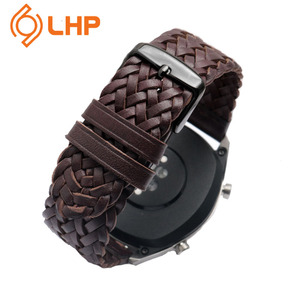 Correa de cuero impermeable suave tejida a mano exquisita de lujo clásico para reloj inteligente correa de reloj de estilo Vintage - Product Image 4