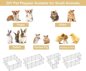 Trắng rõ ràng nhựa playpen động vật nhỏ playpen minh bạch rõ ràng Thỏ Bunny hàng rào trong nhà bút - Product Image 4