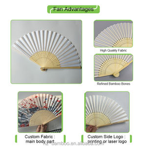 カスタム日付名ロゴウェディングファンギフトポータブル中国竹ハンドファン絵画ホワイトカラーシルクホールド折りたたみ紙ファン - Product Image 4