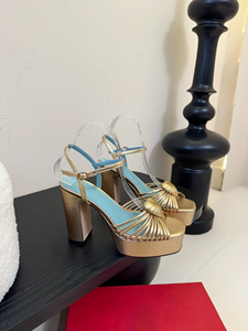 Sandalias de tacón ultra alto con plataforma antideslizante e impermeables Love Sexy Evergreen, con punta cuadrada y una tira trasera para mujer - Product Image 2