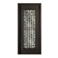 Porte d'entrée en acier forgé de 36 x 82 pouces, design d'arche de sécurité, prix d'usine