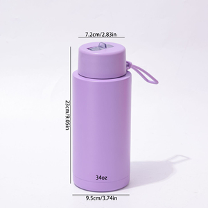 Frasco al vacío personalizado Australia <span class=keywords><strong>Frank</strong></span> de 1L y 1000ml, botella de bebida de agua de 34oz con aislamiento de acero inoxidable y correa con tapa de pajita abatible - Product Image 2