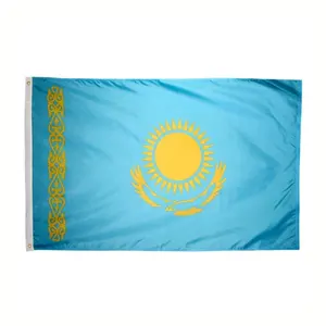 Bendera nasional murah kualitas tinggi bendera cetak khusus dari berbagai negara bendera nasional Kazakhstan