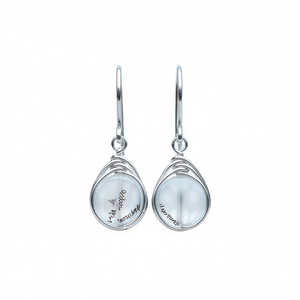 Pendientes de gota azules E2830, aleación chapada en plata, forma romántica de gota de agua con mensaje grabado para mujer, regalo, joyería - Product Image 1