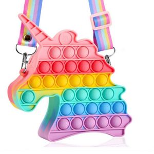 Pop Kids New Style for Unicorn Design Polyester/Silicone Sling <b>Backpack</b> Zipper Closure Waterproof Eco-Friendly Unisex Novelty - Product Image 4