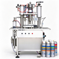 Petite machine pneumatique semi-automatique de remplissage et de sertissage de bombes aérosols pour emballages métalliques/plastiques, facile à utiliser