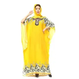 2023 Neues Design Baumwoll material Loose Style Große Größe Afrika Arabisch Naher Osten Frauen gebet Rayon Bedruckte Robe