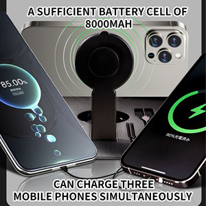 Unidad de Carga Magnética Inalámbrica de 8000mAh con Almacenamiento para Tarjetas y Boletos, USB, Regalo Corporativo con Detalles en Cuero PU - Product Image 2