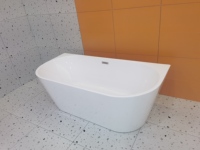 Baignoire moderne autoportante en acrylique Baignoire d'angle avec robinet d'égouttage inclus-pour hôtels