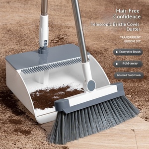 Juego de recogedor <span class=keywords><strong>y</strong></span> <span class=keywords><strong>escoba</strong></span> de acero para el hogar, antiadherente, <span class=keywords><strong>plegable</strong></span>, telescópico, para recoger el cabello <span class=keywords><strong>y</strong></span> la basura - Product Image 1