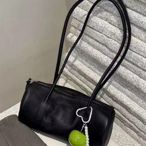 Bolso de Hombro/Bandolera Negro de Moda, Portátil, de PU Texturizado, con Correa Única y Cierre de Cremallera para Viajes Diarios - Product Image 3