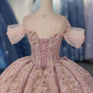 ชุดเดรสงาน Quinceanera สีโรสโกลด์หรูหรา Dy8511 แบบ Sweetheart Vestidos De 15 Anos ประดับด้วยลายดอกไม้ แต่งลูกไม้ร้อยเชือก พร้อมชายกระโปรงยาว Jancember - Product Image 6