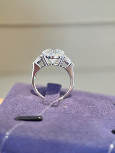 6CT Big Size <b>Cushion</b> <b>Wedding</b> Engagement Platinum <b>Ring</b> VS2 White F Color Lab Diamond Main Stone - Product Image 3