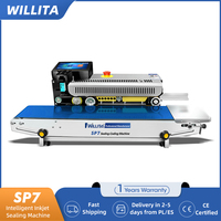 Selladora de Bolsas de Plástico Automática Continua Willita con Impresora de Inyección de Tinta para Codificación de Fecha de Caducidad y Número de Lote