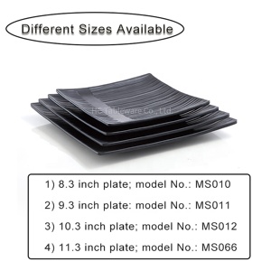 Piring Sajian <span class=keywords><strong>Sushi</strong></span> Warna Hitam Matte Melamin Piring Persegi Piring Makan Assiette <span class=keywords><strong>Plate</strong></span> Carree - Product Image 3