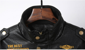 <span class=keywords><strong>Chaqueta</strong></span> <span class=keywords><strong>de</strong></span> <span class=keywords><strong>Cuero</strong></span> PU Casual para <span class=keywords><strong>Hombre</strong></span>, Talla Grande, Estilo Bomber, Resistente al Viento, con Cuello Alto, para Motociclismo - Product Image 5