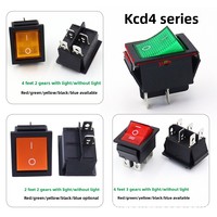 Vente directe usine FUGANG KCD4 Interrupteur à bascule 20A Contact Cuivre-Argent Bouton d'alimentation DPDT Quatre broches Lumineux Six broches