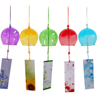 Cloches à vent suspendues en verre borosilicate soufflé à la main Edo, style japonais, vitrail, décoration de balcon, publicité commerciale