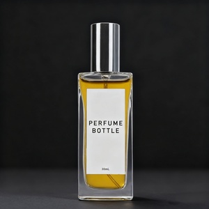 Stylish Amber Glass <b>Perfume</b> <b>Bottle</b> 30ml 50ml 100ml Square Transparent Glossy Multi Caps Leak Proof <b>Refillable</b> Durable - Product Image 1