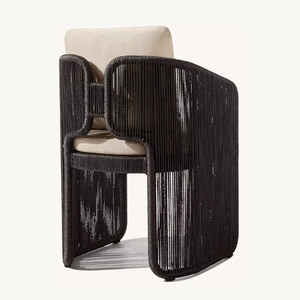 Table à manger d'extérieur moderne et ensemble de chaises en <span class=keywords><strong>rotin</strong></span> <span class=keywords><strong>chaise</strong></span> en osier pour cour d'hôtel pour une utilisation en plein air - Product Image 5