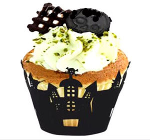 Carry Kaile Halloween évider emballages de gâteau 10 pièces outils de support château toile d'araignée sorcière tasses à gâteau pour décoration de <span class=keywords><strong>Cupcake</strong></span> - Product Image 4